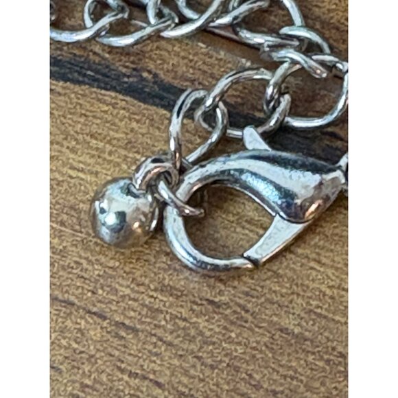 Boho Statement Necklace Silver Tone Triangles Black Tassels Adjustable Chain - Picture 4 of 9